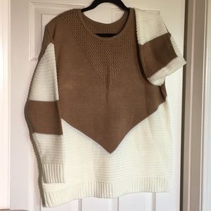 Cream and brown knit sweater